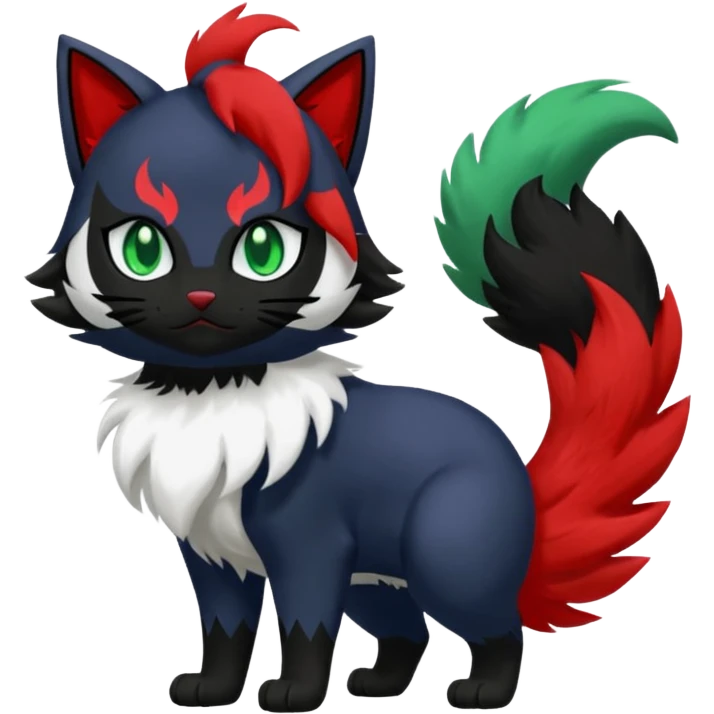 Delcatty-Litten-Absol-Sprigatito-fusion, full body emoji