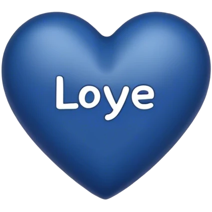 Dark Blue heart either the words I Love You Ry emoji
