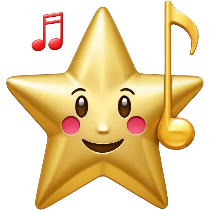 star and music note, inspired by album art, apple emoji style emoji