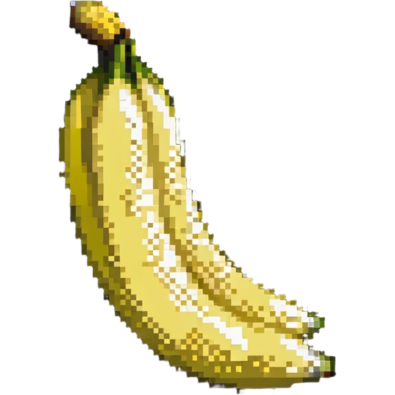 pixel art banana half peeled emoji