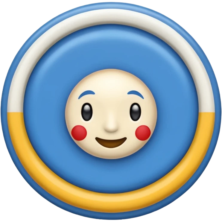 Un emoji de un circo azul con una palomita en el centro emoji