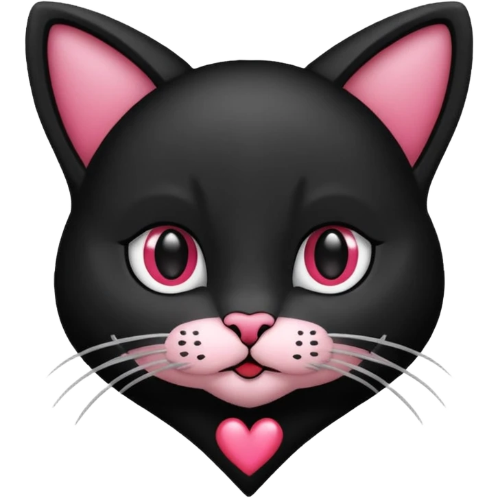een zwarte kat met een hartje naast zijn hoofd emoji