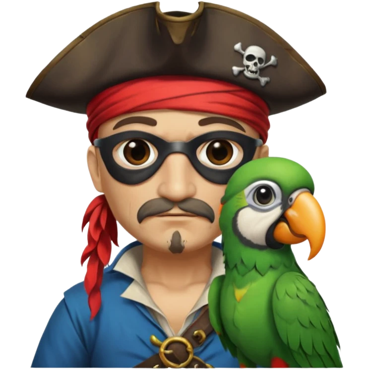 pirate and parrot emoji