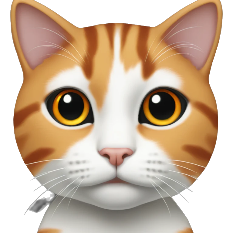 Cat with three colours, orange white and black. From her head to nose black stripe emoji
