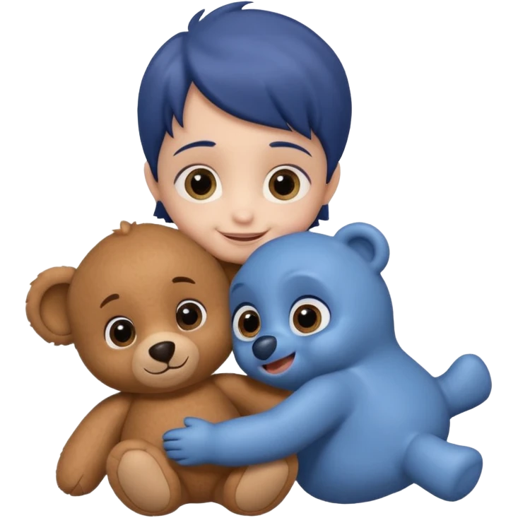 baby dory hugging a teddy bear emoji