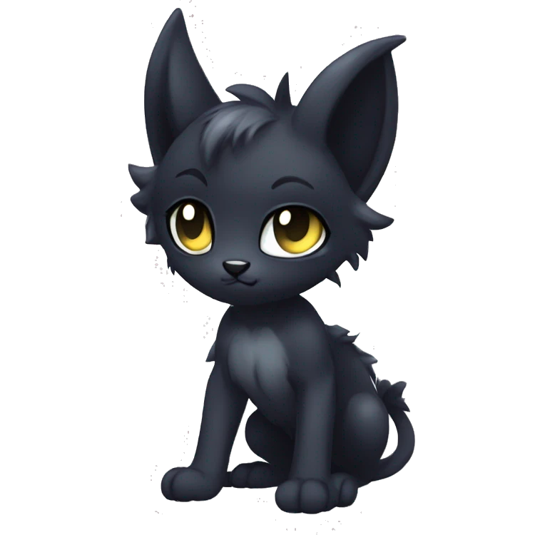 Anthro Dark Beautiful Shiny Edgy Cool Shy Grumpy FurSona Feline-Bat-Fakemon Long Emo Hai-bangs  Vtuber Model emoji