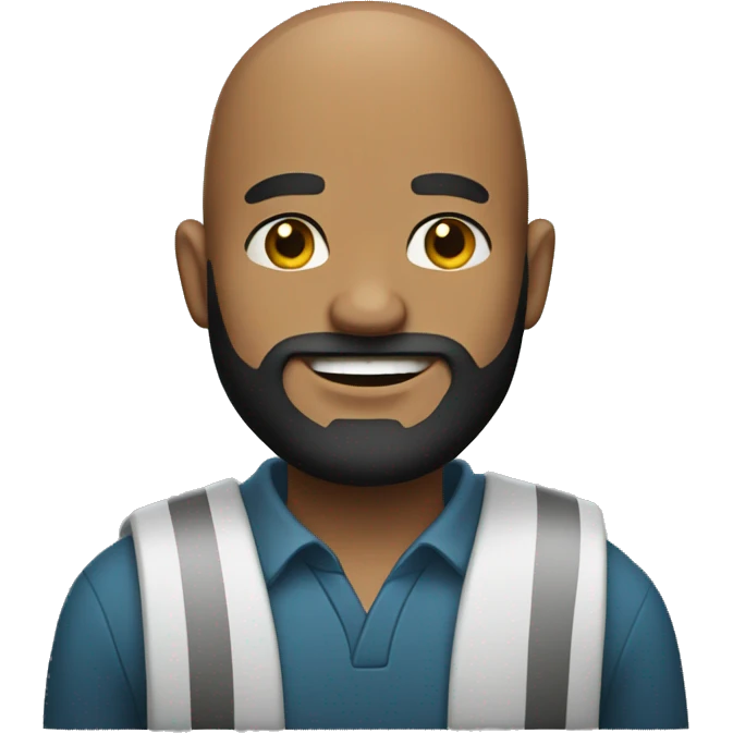 homem bald com barba preta  emoji