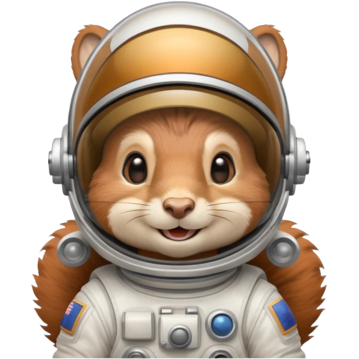 smiling squirrel in an astronaut helmet emoji