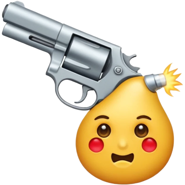 Un emoji normal que se muerde el labio, tiene los ojos cerrados y se apunta al brazo con la mano en forma de pistola emoji