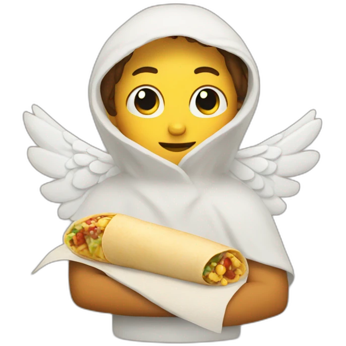 angel turned to burrito emoji