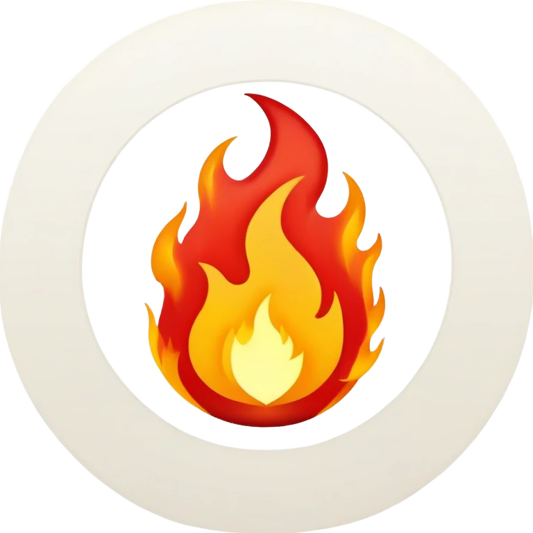 Red flame in a yellow circle emoji