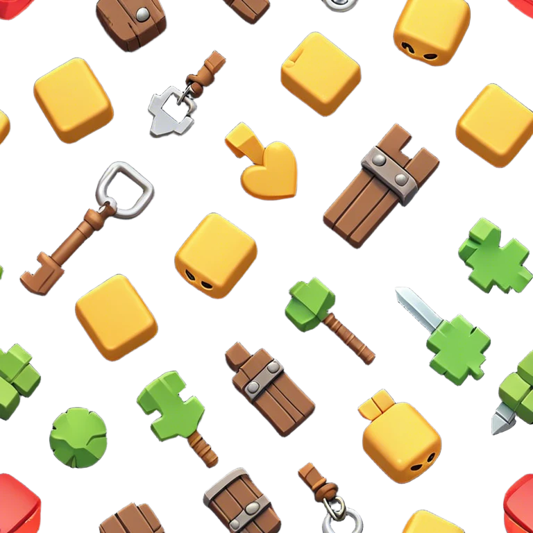 Clash of Clans aesthetic: Cinematic Playful Pixel 3D Key Emoji, rendered in a 3D vector-style similar to standard emojis with minimal shading and bold, simplified shapes. A compact, distinct form with signature details, softly glowing with a pixelated adventure charm. Simplified yet unmistakably iconic, highly detailed and consistent, glowing with a soft radiance and high shine. Stylized with a touch of classic pixel-art charm and a soft glowing outline, capturing the essence of a beloved gaming relic with a friendly, playful manner! emoji