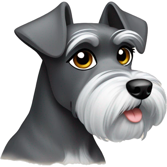 Miniature schnauzer pepper and salt  emoji