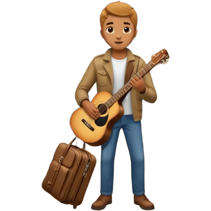 Rider with guitar case,Metro Riders, inside metro train, no transparent, with background,full image , negative transparent, positive background. emoji