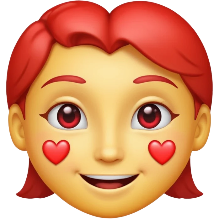 emoji of a smiling face with heart eyes, fish eye lens effect emoji