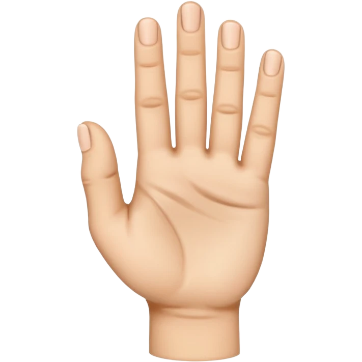 Palm facing hand with thumb index and middle finger out emoji