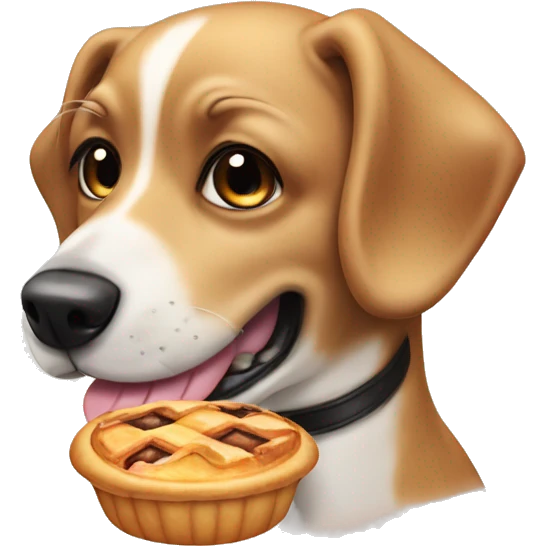 Dog eating pastel de nata emoji