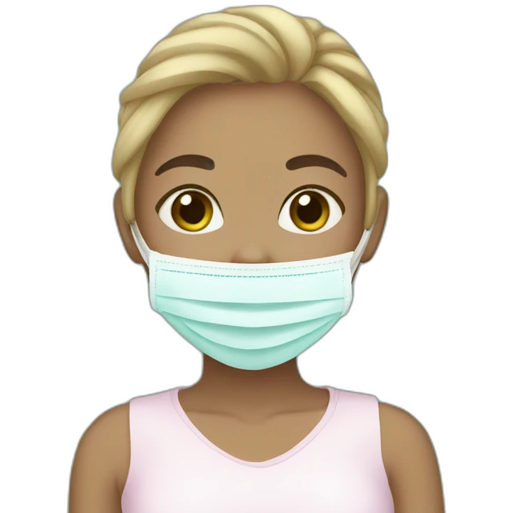 Cute girl applying face mask on her face emoji
