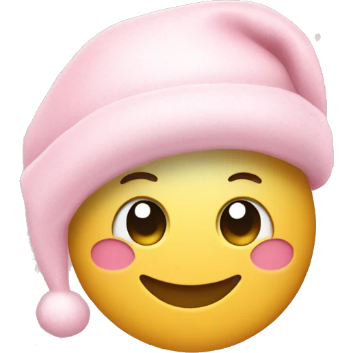 Light pink Santa hat with sparkly snowflakes  emoji