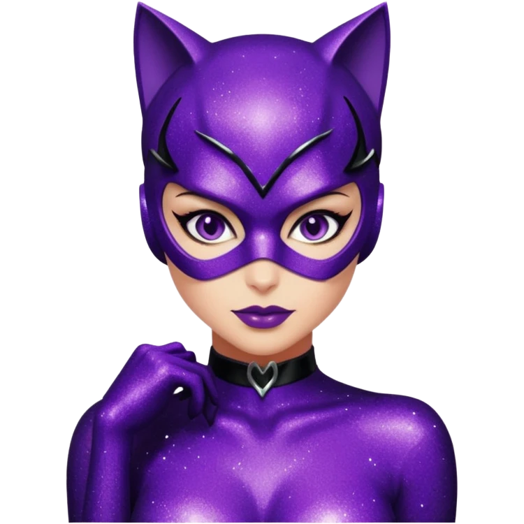 glitter purple Cat woman sexy emoji