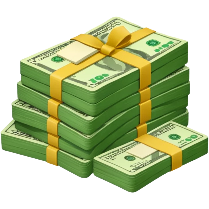 cash pile, make bills rectangular emoji