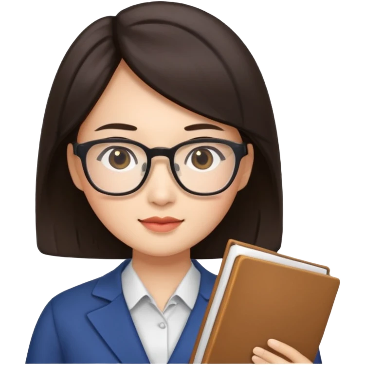 asian brunette teacher with square hair emoji
