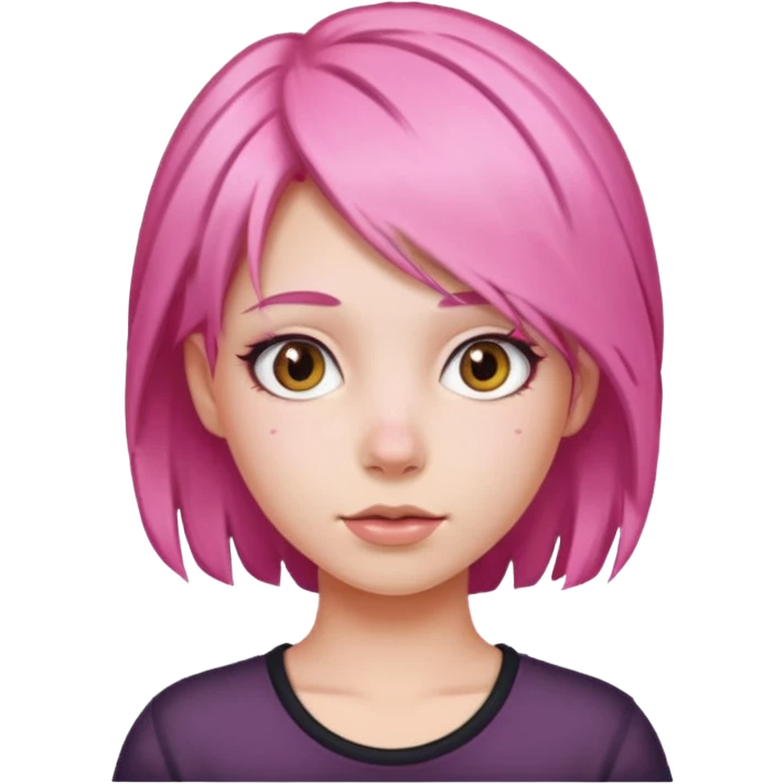 Pembe saçlı kız emoji