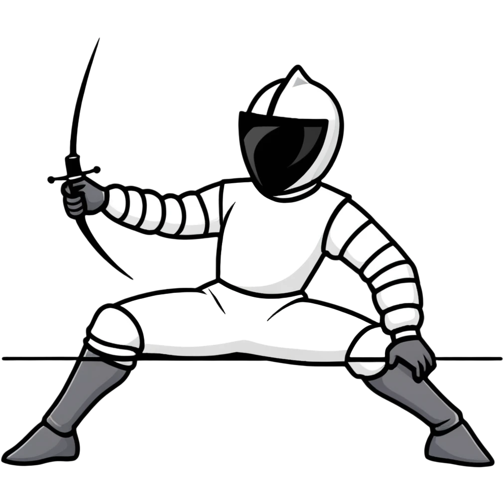 fencer taking a break, resting emoji