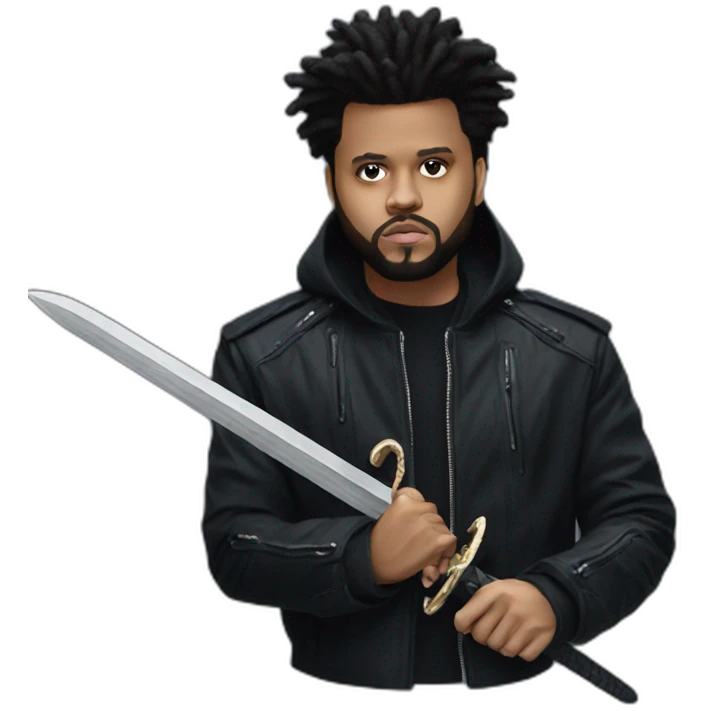 the weeknd with a sword emoji