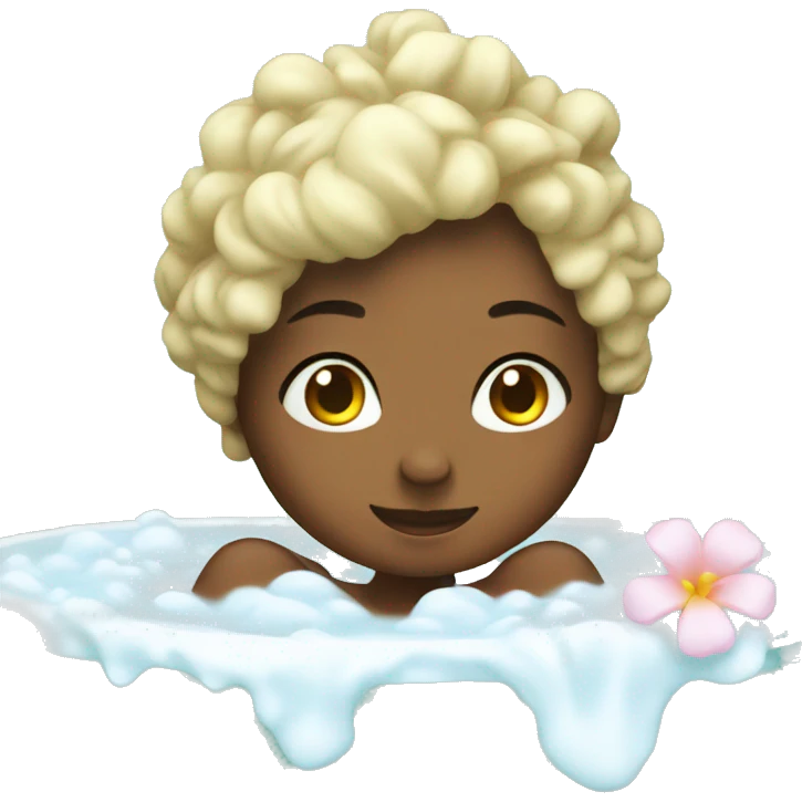 girly having a relaxing bath emoji