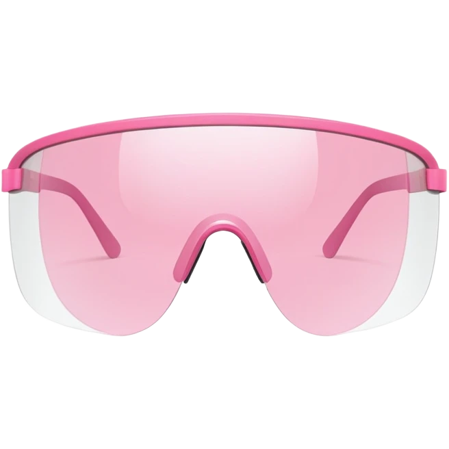 ultra minimalist pink tinted shield visor glasses, extremely simple clean lines, one piece lens, no details emoji