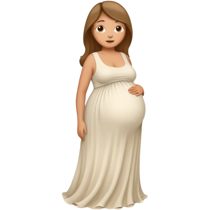 heavily pregnant woman with extremely large overdue belly emoji