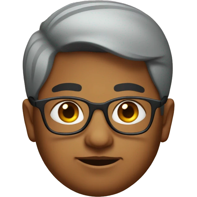 fat indian boy wearing glasses with a big chin emoji