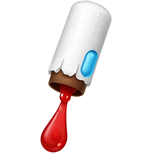tampon + blood droplet + piece of poop emoji