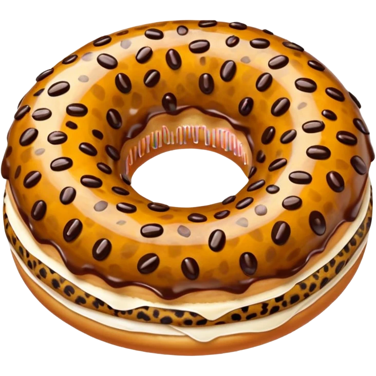 Leopard print donut emoji
