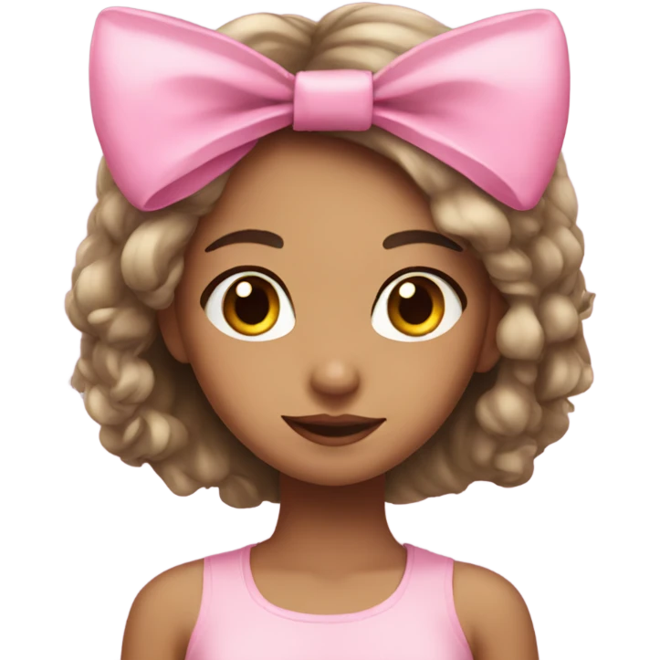 girl with cat ears and pink bow emoji