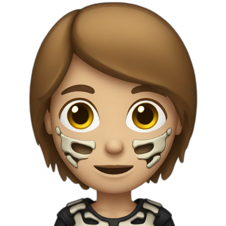 brown-haired-skeleton emoji