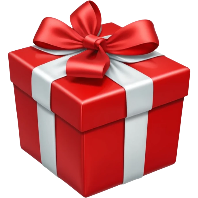 red gift box with white bow emoji