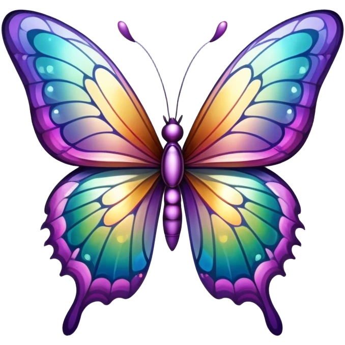 Iridescent butterfly with colorful shimmering wings emoji