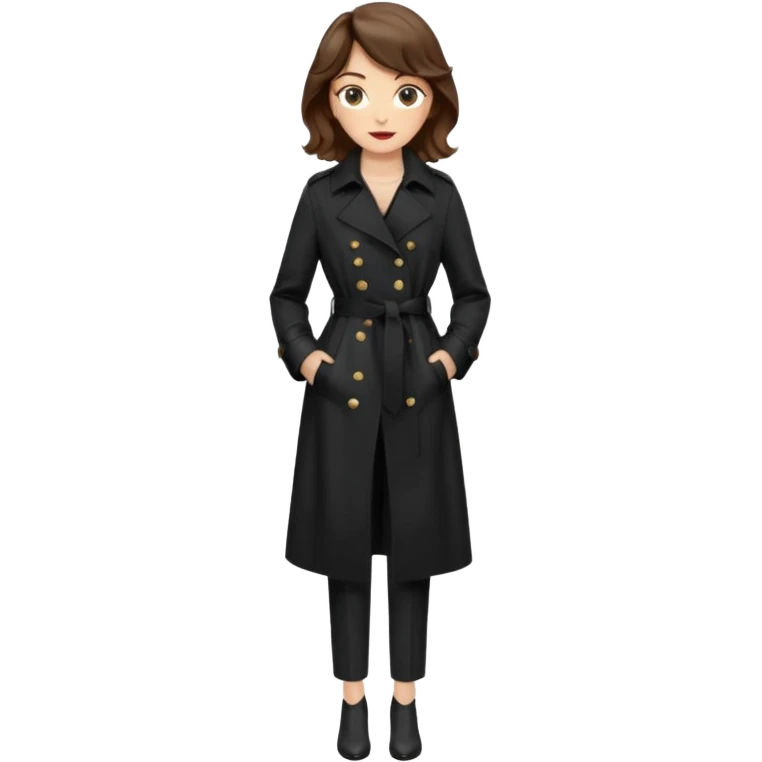 Dalgalı saçlı, hafif perçemli; kehribar gözlü, küçük kalkık burunlu ve dolgun dudaklı. Oval yüzlü, çıkık elmacık kemikli. Omuzları geniş, beli ince, kalçası dolgun. Old money tarzında, siyah trençkot ve kumaş pantolon seven, dikkat çekici bir kadın. emoji