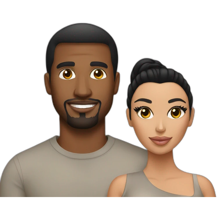 Kim Kardashian with her husband  emoji