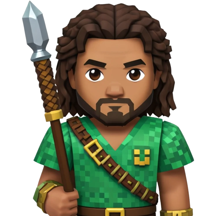 Jason Momoa as a Minecraft character emoji