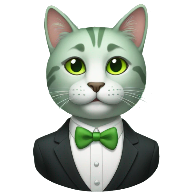 the green cat in a formal suit emoji