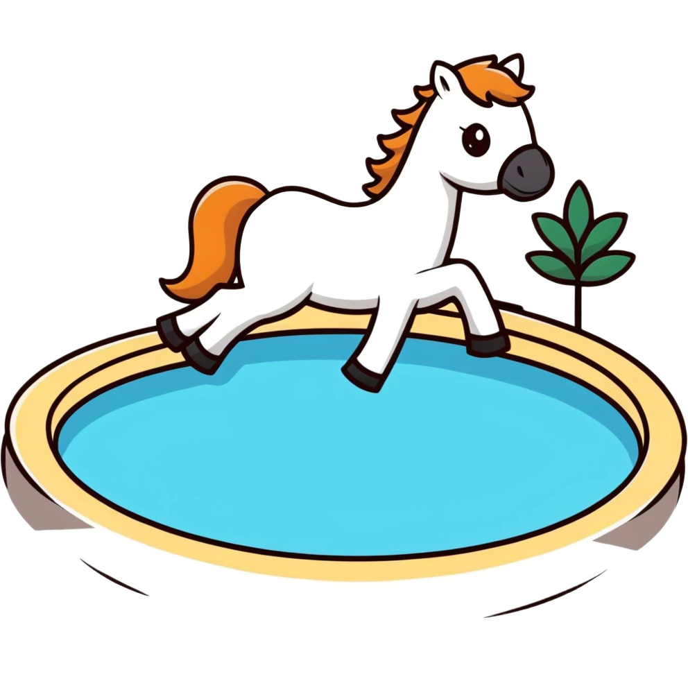 horse in a pool emoji