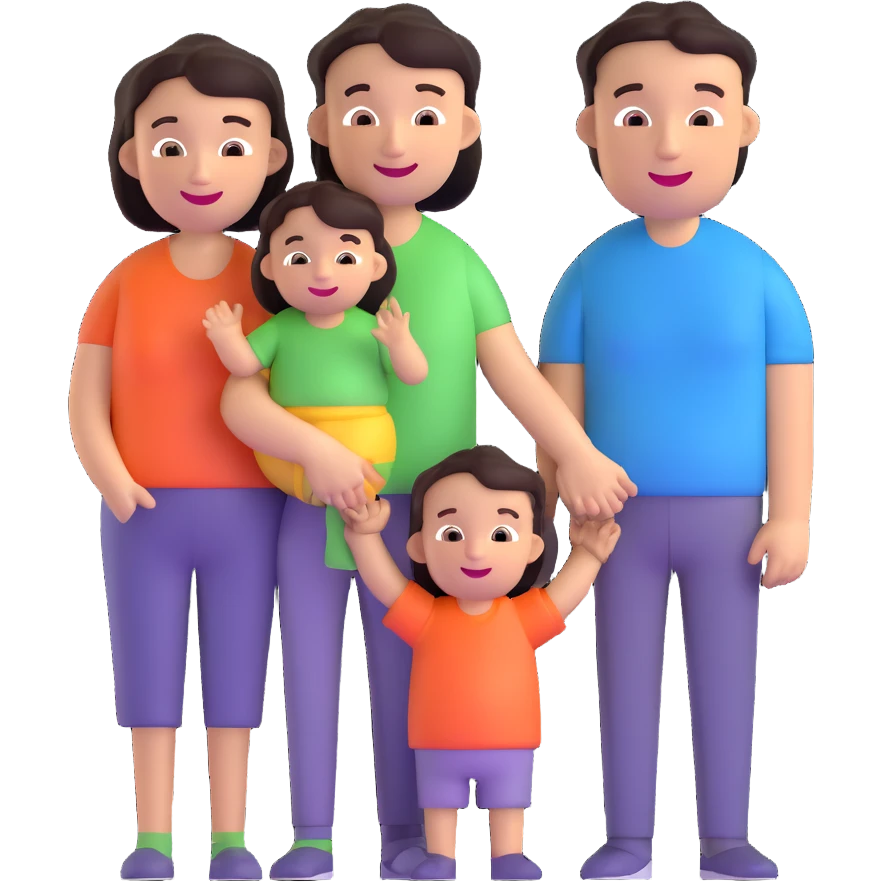 two parents with a child, happy family emoji