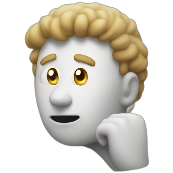 Thinking emoji man with hand emoji