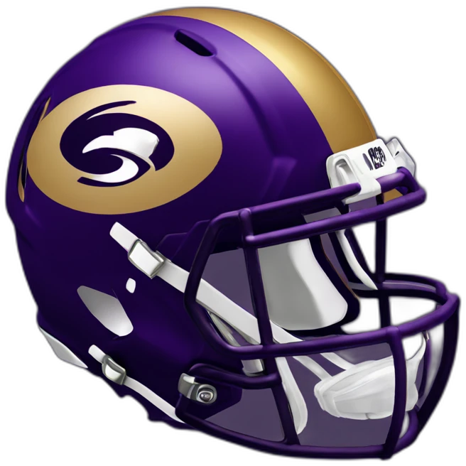 american-football-bland-dark-purple-and-gold-helmet emoji