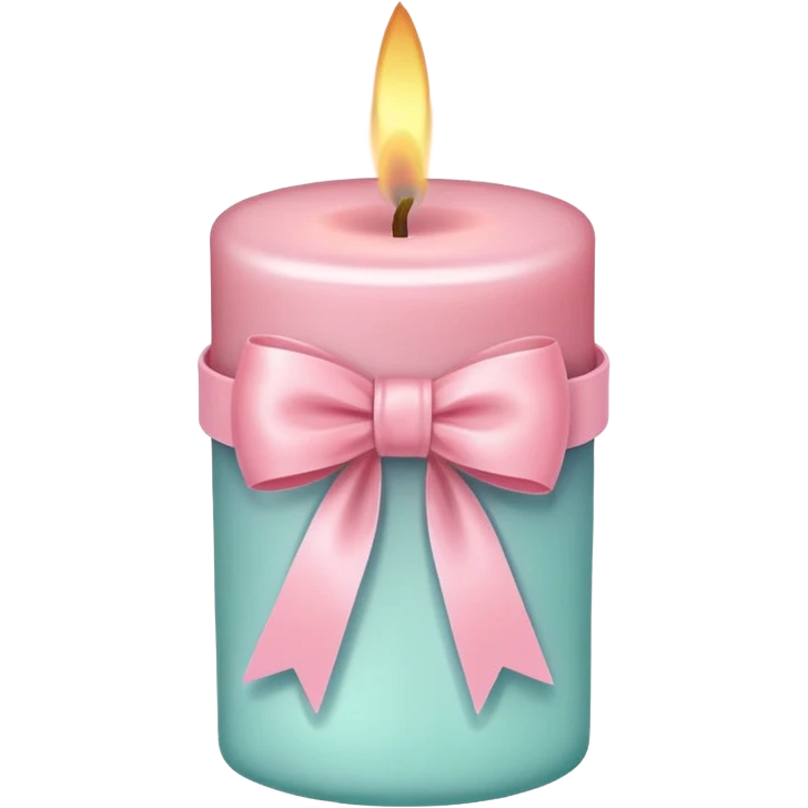 Candle With Pastel Pink Bow emoji