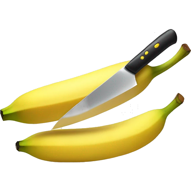 a banana being cut by a knife emoji