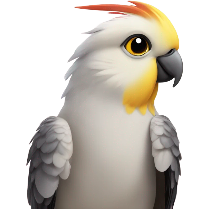 cockatiel smiling looking up emoji